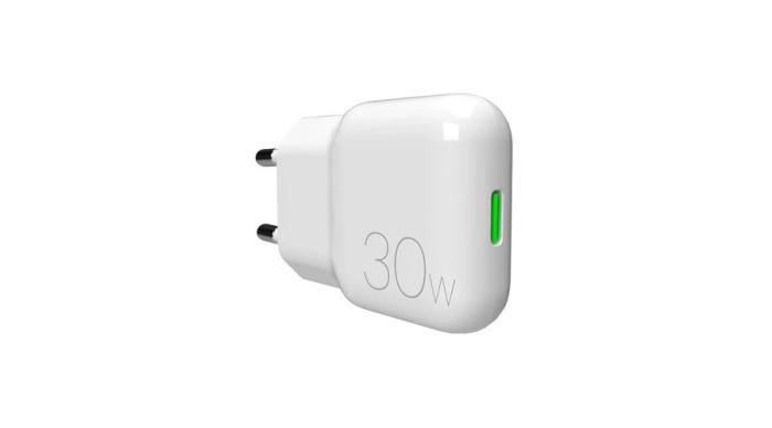 &Icirc;ncărcător de perete Puro GaN SLIMPRO 30W USB-C - Alb