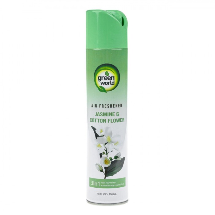 Spray Odorizant, Green World, 3 &icirc;n 1, Parfum Iasomie și Flori de Bumbac, Capacitate 300 ml