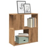 Gossi biblioteca, stejar artizanal, 60x24x63 cm, lemn prelucrat