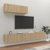VidaXL Set dulap TV, 3 piese, stejar sonoma, lemn prelucrat