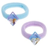 Elastice de par pentru copii, cu glitter si imprimeu Frozen, 2 bucati, Lila Bleu, CMCLASS