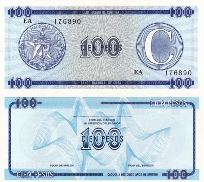 CUBA 100 pesos - serie C UNC!!!