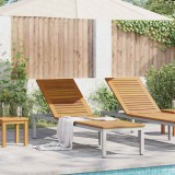 VidaXL Șezlong Gri 200x55x35 cm din Lemn Solid de Acacia