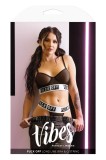 Set Lenjerie Fantasy Lingerie Fuck Off cu Bustiera Lungita din Plasa si Tanga, Negru