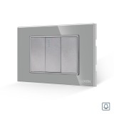 Cumpara ieftin Intrerupator sonerie mecanic Luxion 3M, rama din sticla, gri, standard italian