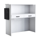 Cumpara ieftin Birou de receptie Triana melamina alb - negru marmura 110x40x110cm