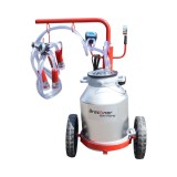 Aparat de muls vaci 1 post cu bidon 30L din aluminiu si vacuum