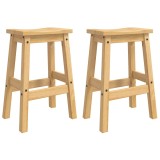 VidaXL Scaun de bar 2 pcs Ceară de Miere 44 x 30 x 63 cm Pin masiv 42033390