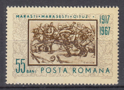 ROMANIA 1967 LP 652-50 DE ANI DE LA BATALIILE DE LA MARASTI MARASESTI OITUZ MNH foto