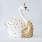 Cumpara ieftin Lebada decor White Gold 48 cm x 28 cm x 58 cm