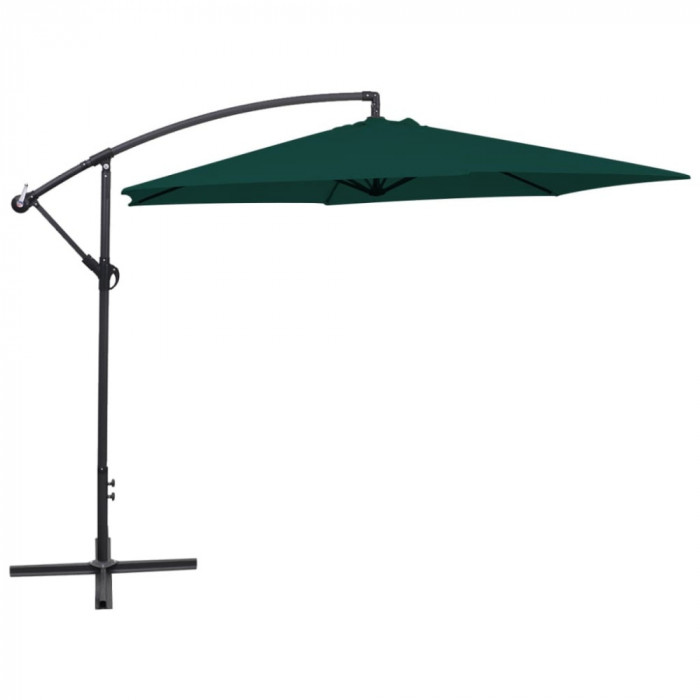 vidaXL Umbrelă de soare de grădină &icirc;n consolă, verde, 3 m 42200