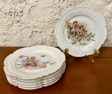6 FARFURIOARE VECHI DIN PORTELAN FIN- DECOR CU INGERASI D16CM