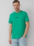 s.Oliver Tricou barbati cu imprimeu cu logo, din bumbac, Regular fit, Verde, S