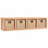 Cumpara ieftin Raft de perete cu cosuri, 62x18x16 cm, lemn masiv de nuc