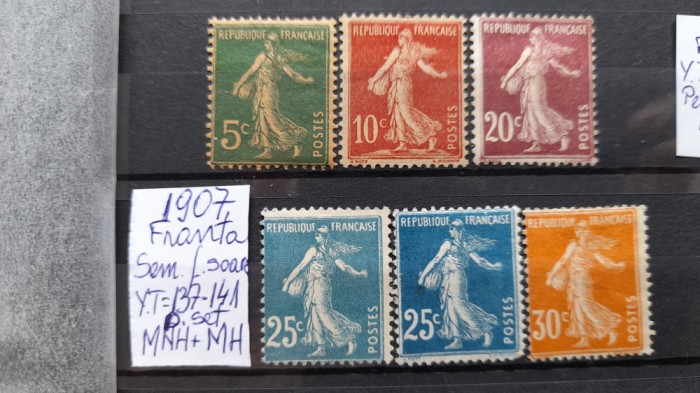 1907 Franta semanat.Y.T.137-141-6 val.-MNH+MH