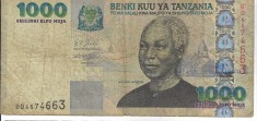 Bancnota 1000 shilingi 2003 - Tanzania foto