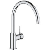 Baterie de bucatarie Grohe Start Classic 31553001, 3/8&amp;#039;&amp;#039;, tip C, pipa inalta, pivotanta, monocomanda, crom