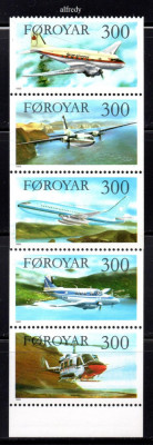 Feroe Faroe Faroyar 1985, Aviatie, serie neuzata, MNH foto