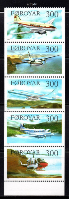 Feroe Faroe Faroyar 1985, Aviatie, serie neuzata, MNH