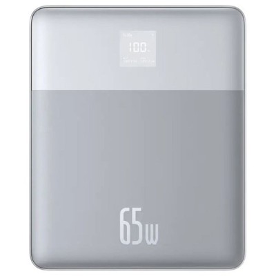 Acumulator Extern 2x Type-C, 65W, 12000mAh + Cablu USB-C - Baseus (P10063801S13-00) - Silver foto
