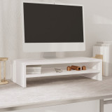 Stand pentru monitor, alb, 50x24x13 cm, lemn masiv de pin GartenMobel Dekor