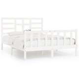 Cumpara ieftin Cadru de pat fara saltea, alb, 140x200 cm, lemn masiv pin