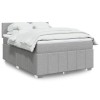 VidaXL Pat box spring cu saltea, gri deschis, 140x190 cm, textil 3287056