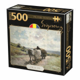 Puzzle - Pictori romani - Nicolae Grigorescu - Car cu boi - 500 piese | Deico Games