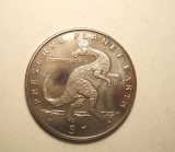 LIBERIA 1 DOLLAR 1993 UNC / CORYTHOSAURUS DINOZAUR
