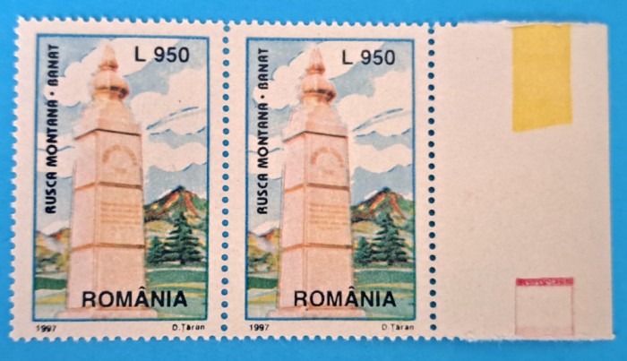 TIMBRE ROM&Acirc;NIA LP1438/1997 Monumentul turismului Rusca Montana -Pereche -MNH