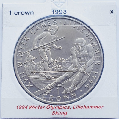 2905 Gibraltar 1 Crown 1993 1994 Winter Olympics, Lillehammer km 148 foto