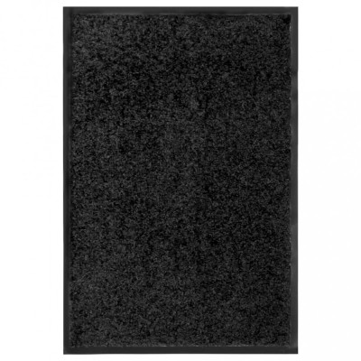 vidaXL Covoraș de ușă lavabil, negru, 40 x 60 cm foto