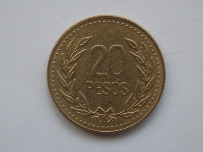 20 PESOS 1990 COLUMBIA