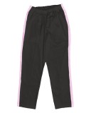 Pantaloni Medicali Pe Stil, Negri cu dunga Roz deschis cu Elastan cu Elastic - M, talia-3-92cm, Negru