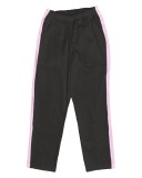 Pantaloni Medicali Pe Stil, Negri cu dunga Roz deschis cu Elastan cu Elastic - 4XL, Negru