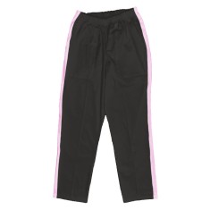 Pantaloni Medicali Pe Stil, Negri cu dunga Roz deschis cu Elastan cu Elastic - 2XL