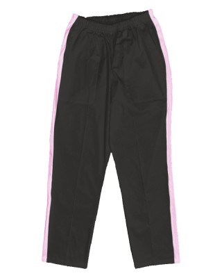Pantaloni Medicali Pe Stil, Negri cu dunga Roz deschis cu Elastan cu Elastic - XL, talia-1-100cm foto