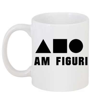 Cana alba personalizata &amp;quot;Am figuri&amp;quot;, INOVATIX&amp;reg;. 330ml foto