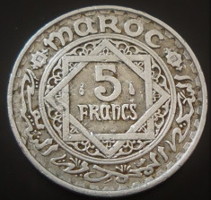 Moneda EXOTICA 5 FRANCI - MAROC, anul 1951 *cod 3197 foto