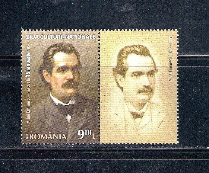 ROMANIA 2014 - MIHAI EMINESCU, VINIETA 1, MNH - LP 2010c