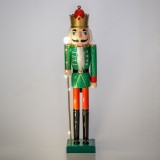 Decorațiune Crăciun, Rege Lemn, 50 cm, LED, Culoare Verde, Oem