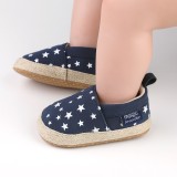 Cumpara ieftin Pantofiori bleumarin tip mocasini cu stelute (Marime Disponibila: 6-9 luni