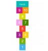 Sticker 3D pentru Podea - Sotron - Numere Albe - Fundal Colorat