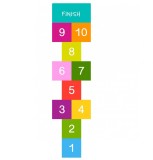 Sticker 3D pentru Podea - Sotron - Numere Albe - Fundal Colorat