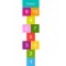 Sticker 3D pentru Podea - Sotron - Numere Albe - Fundal Colorat