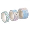 Benzi Adezive Washi Tape, Set 3 Bucăți, Aromă Lavandă, Model Calendar și Dungi, Lungime 5m, Lățime 1 &amp; 1.5 &amp; 2cm, Multicolor, Oem