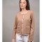 CARDIGAN SCURT DIN TRICOT CU NASTURI AURII SCINTILLARE TALIE UNICA Camel