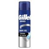 Gel de ras pentru barbati cu efect de curatare Gillette Series cu carbune, protectie completa impotriva iritatiei, 200 ml