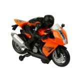 Motocicleta cu sunet si lumina, rotativa, Portocaliu/Negru, ATU-083853, Oem