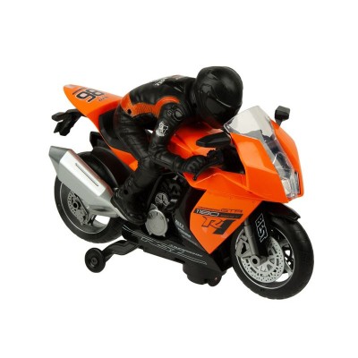 Motocicleta cu sunet si lumina, rotativa, Portocaliu/Negru, ATU-083853 foto